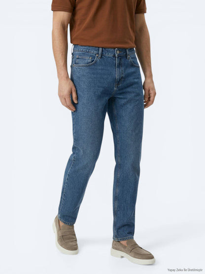 Indigo Relaxed Fit Denim-Hose