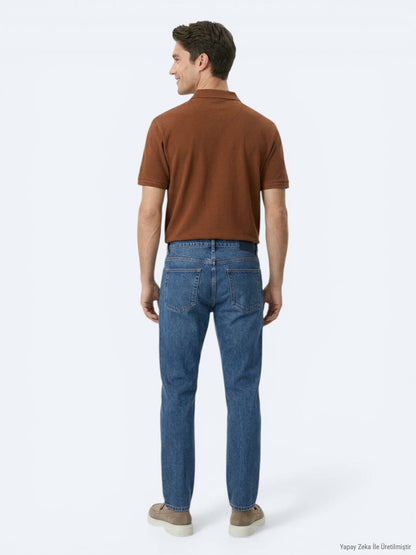 Indigo Relaxed Fit Denim-Hose