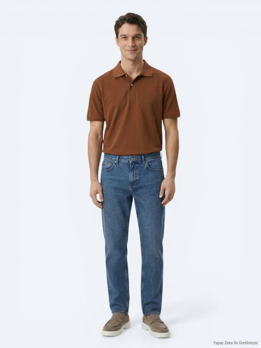 Indigo Relaxed Fit Denim-Hose