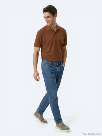Indigo Relaxed Fit Denim-Hose