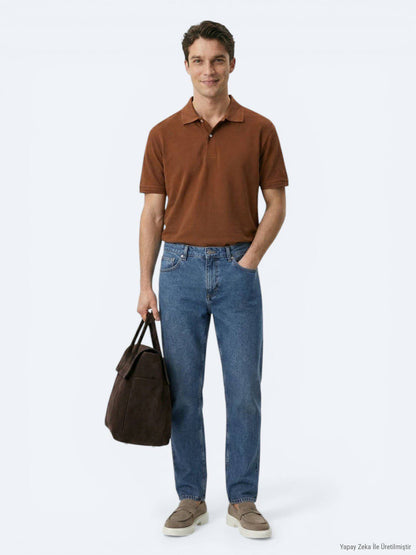Indigo Relaxed Fit Denim-Hose