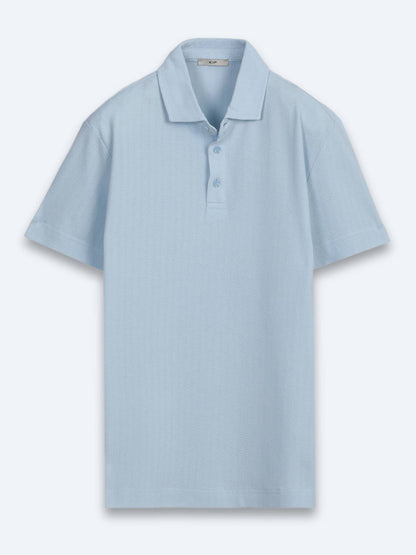 Blau gestreiftes 100% Baumwoll-T-Shirt