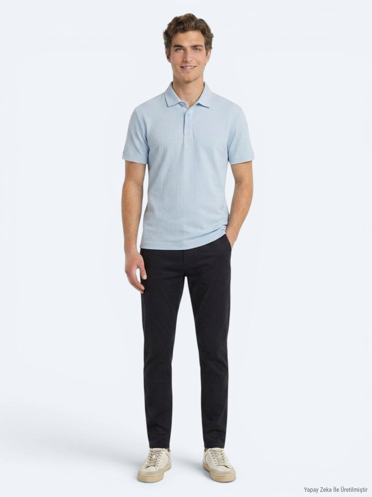 Blau gestreiftes 100% Baumwoll-T-Shirt