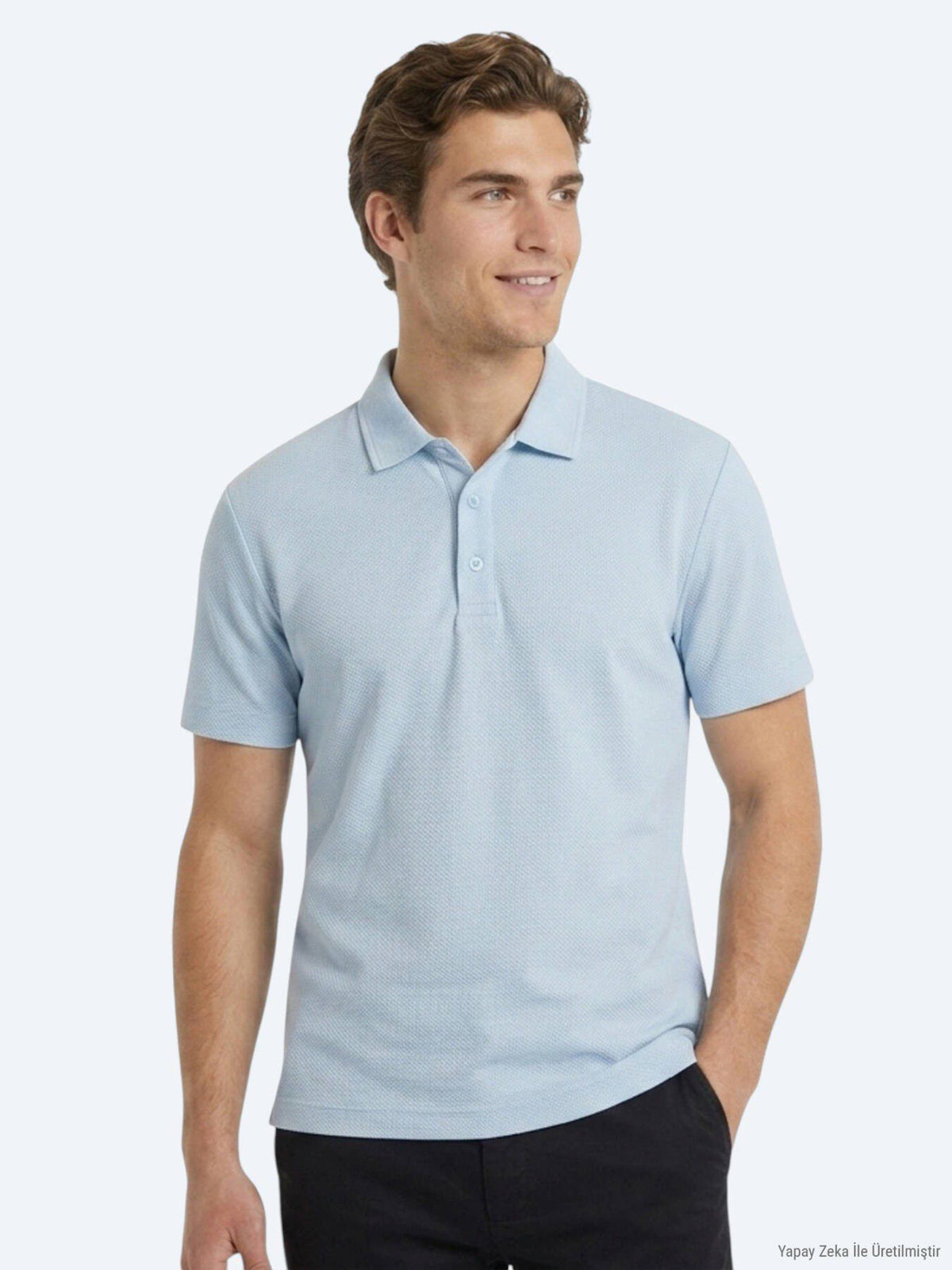 Blau gestreiftes 100% Baumwoll-T-Shirt