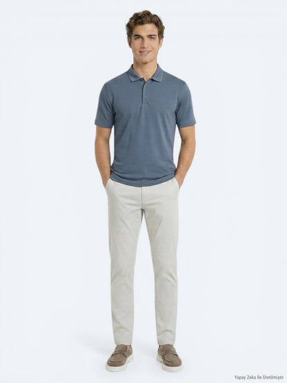 Indigo Unifarben T-Shirt