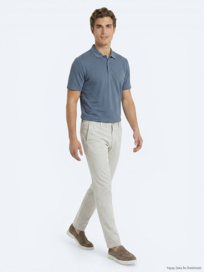 Indigo Unifarben T-Shirt