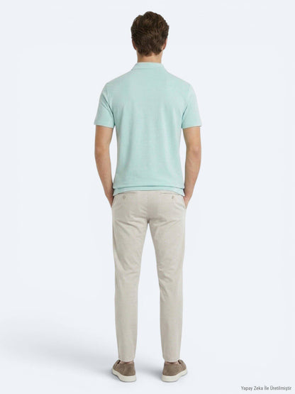 Mintfarbenes Polo-Shirt mit Stehkragen