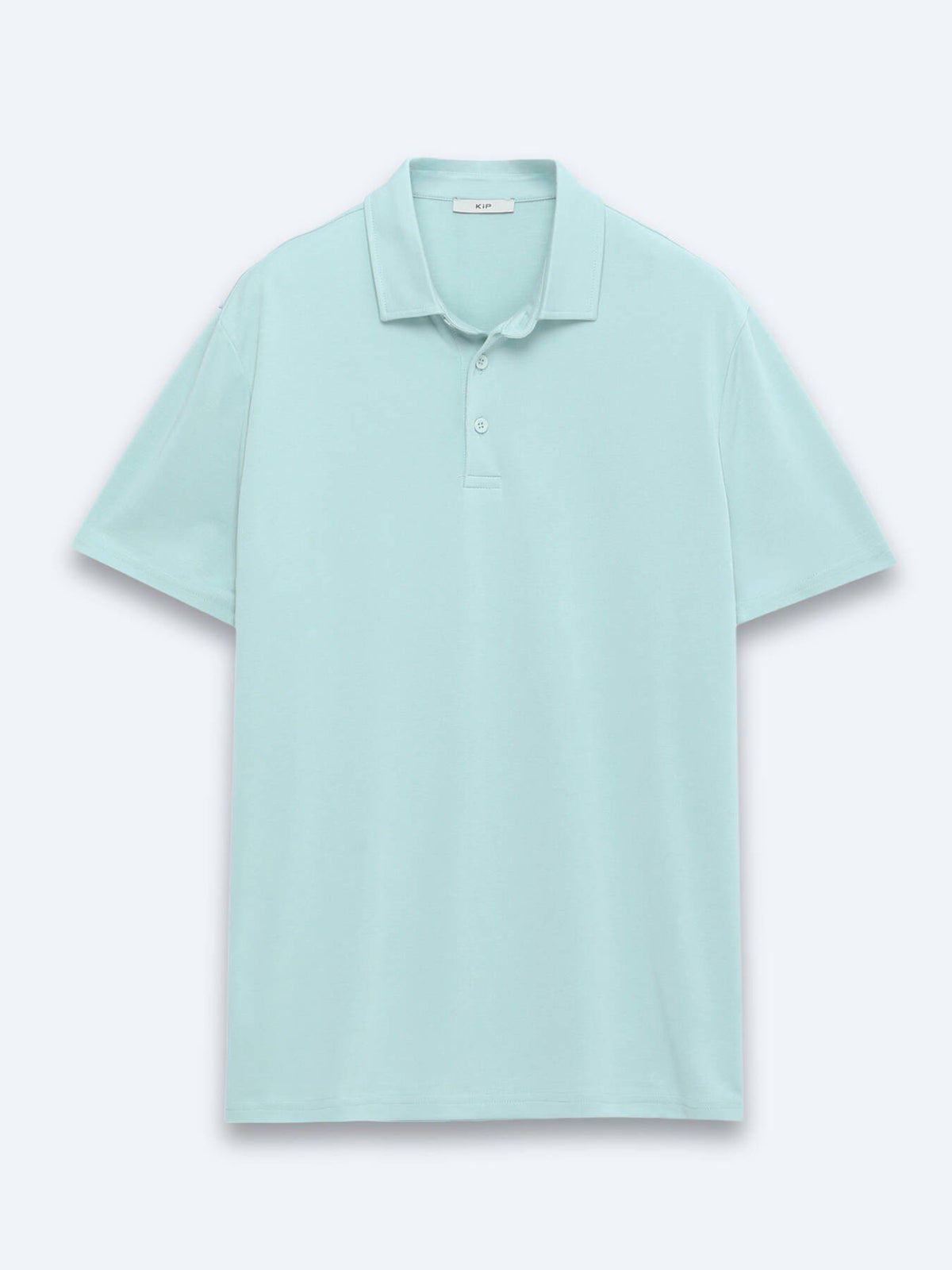 Mintfarbenes Polo-Shirt mit Stehkragen