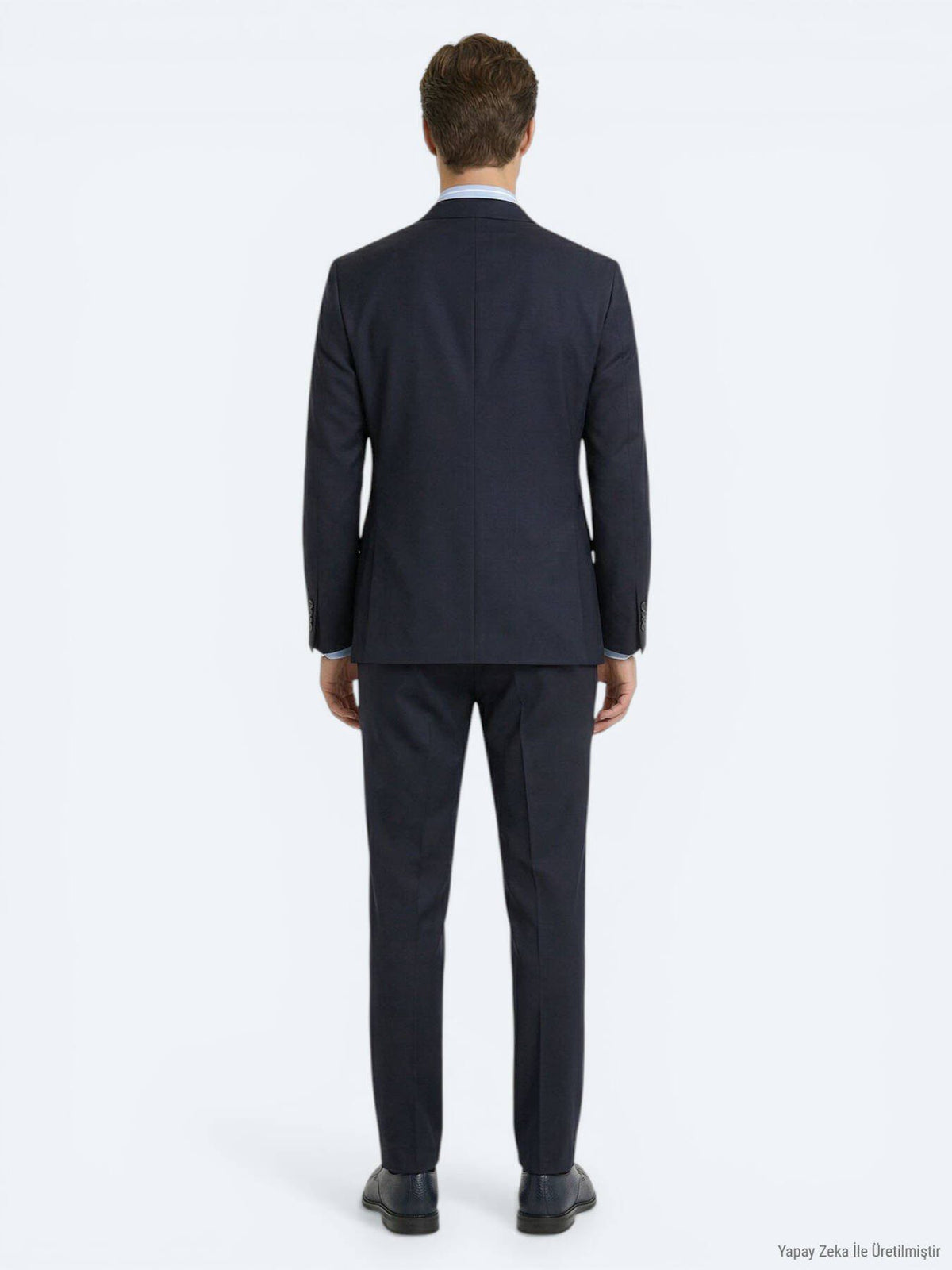 Marineblau Modern Fit 100% Wolle Anzug