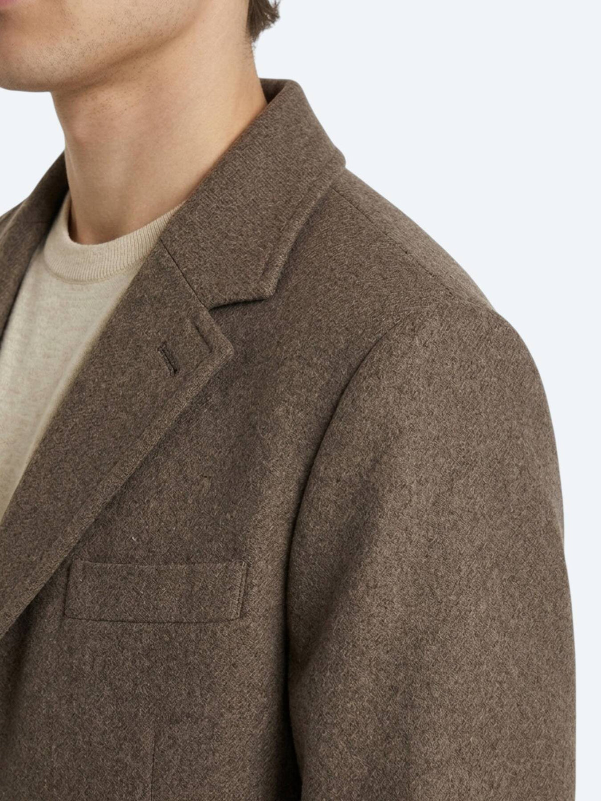 Hellbrauner Regular Fit Schmetterlingskragen Mantel
