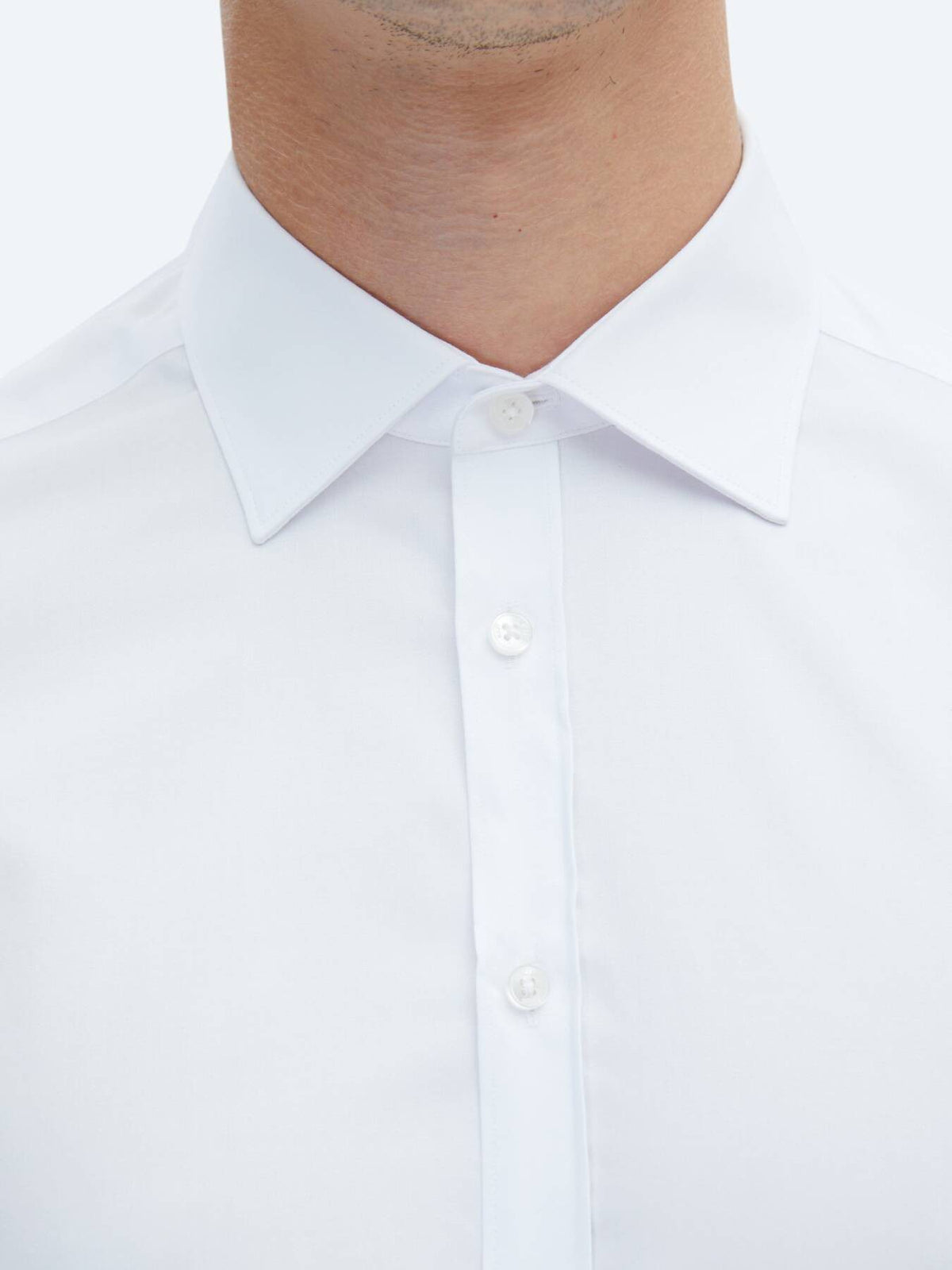 Weißes Klassisches Slim Fit Baumwollhemd