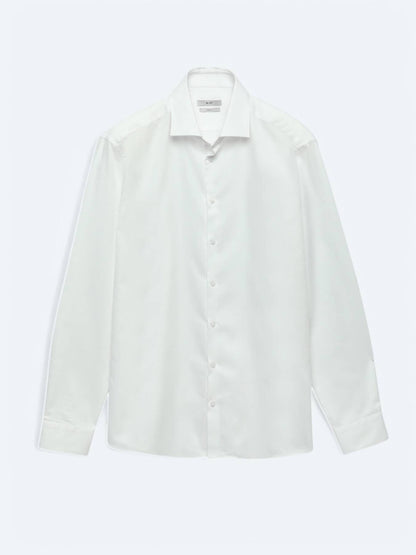 Weißes Klassisches Slim Fit Baumwollhemd