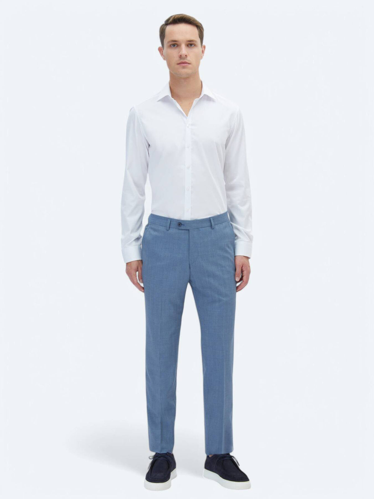 Weißes Klassisches Slim Fit Baumwollhemd