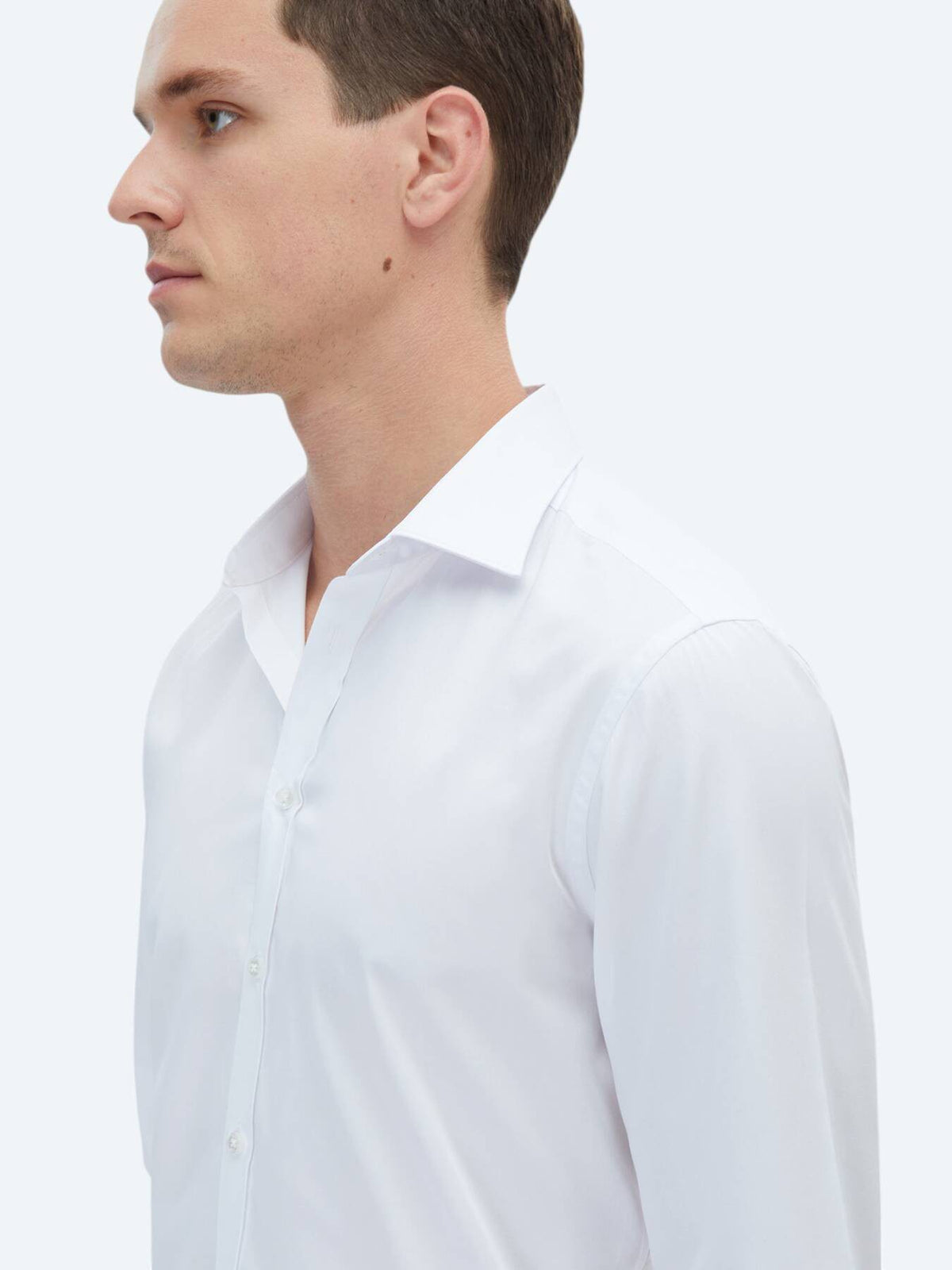 Weißes Klassisches Slim Fit Baumwollhemd