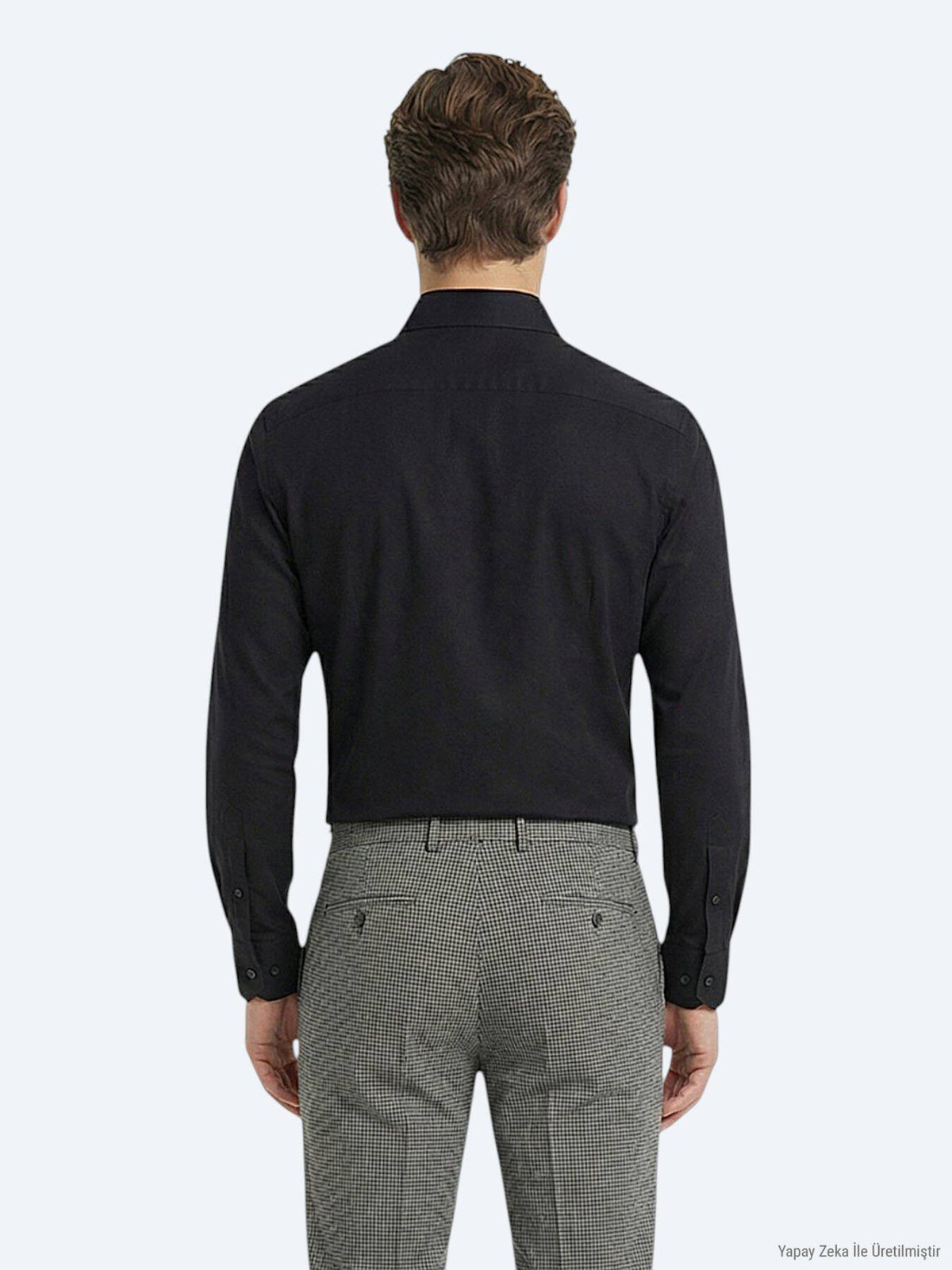 Schwarzes Klassisches Baumwollhemd, Slim Fit