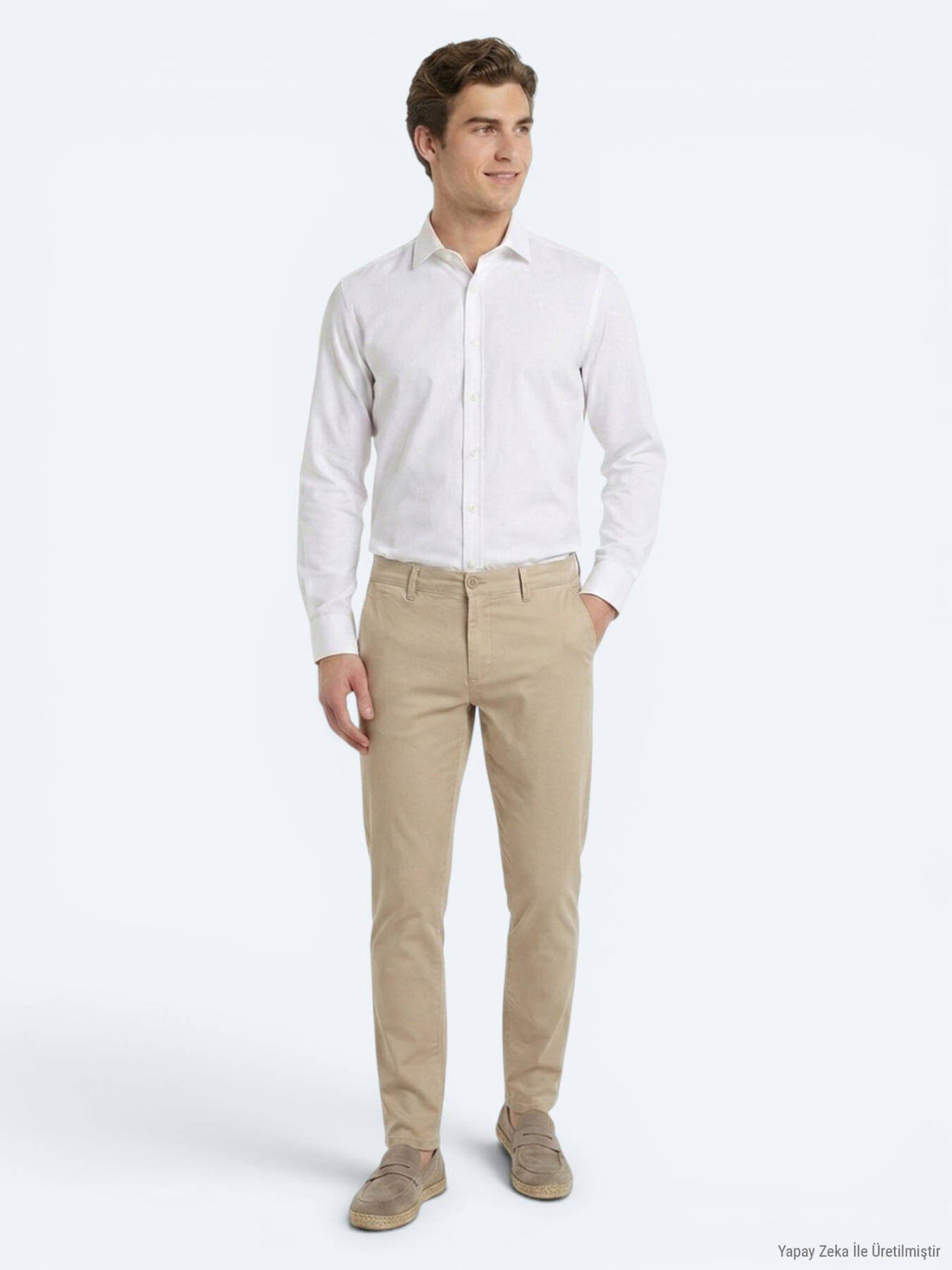 Weißes Klassisches Baumwollhemd Regular Fit