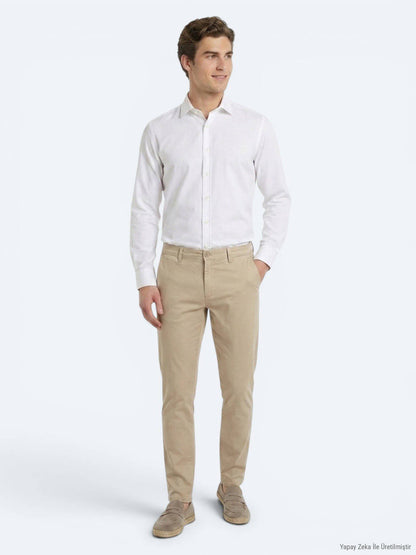 Weißes Klassisches Baumwollhemd Regular Fit