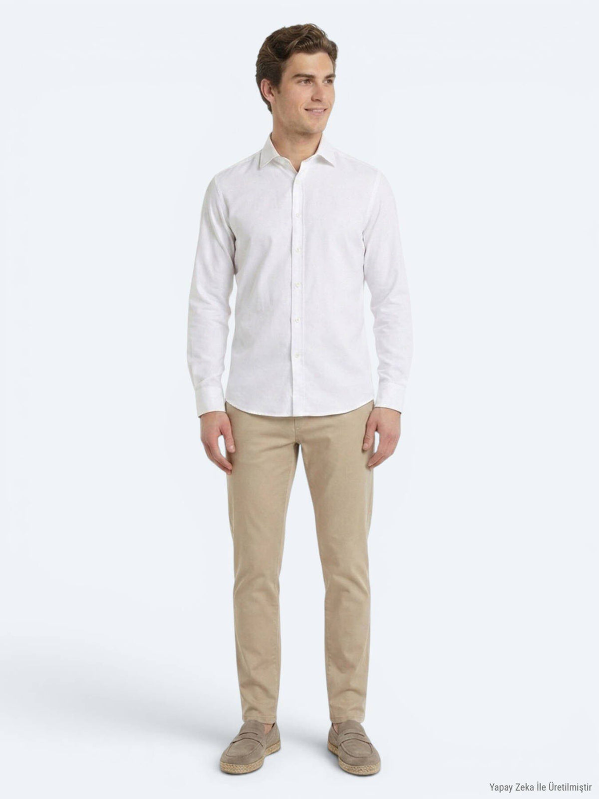 Weißes Klassisches Baumwollhemd Regular Fit