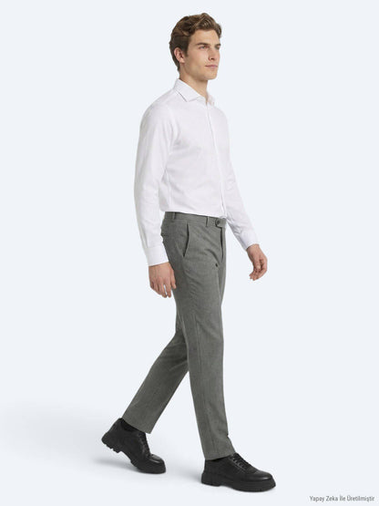 Weißes Klassisches Baumwollhemd, Slim Fit