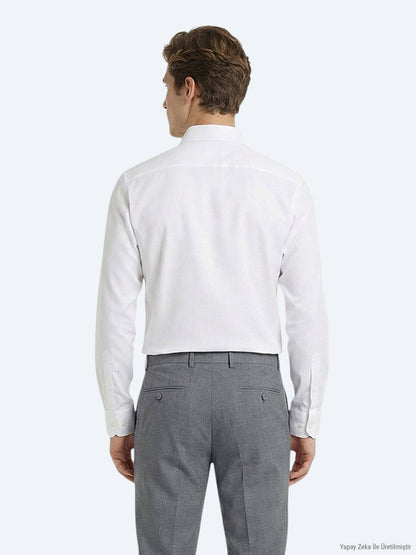 Weißes Klassisches Baumwollhemd Regular Fit