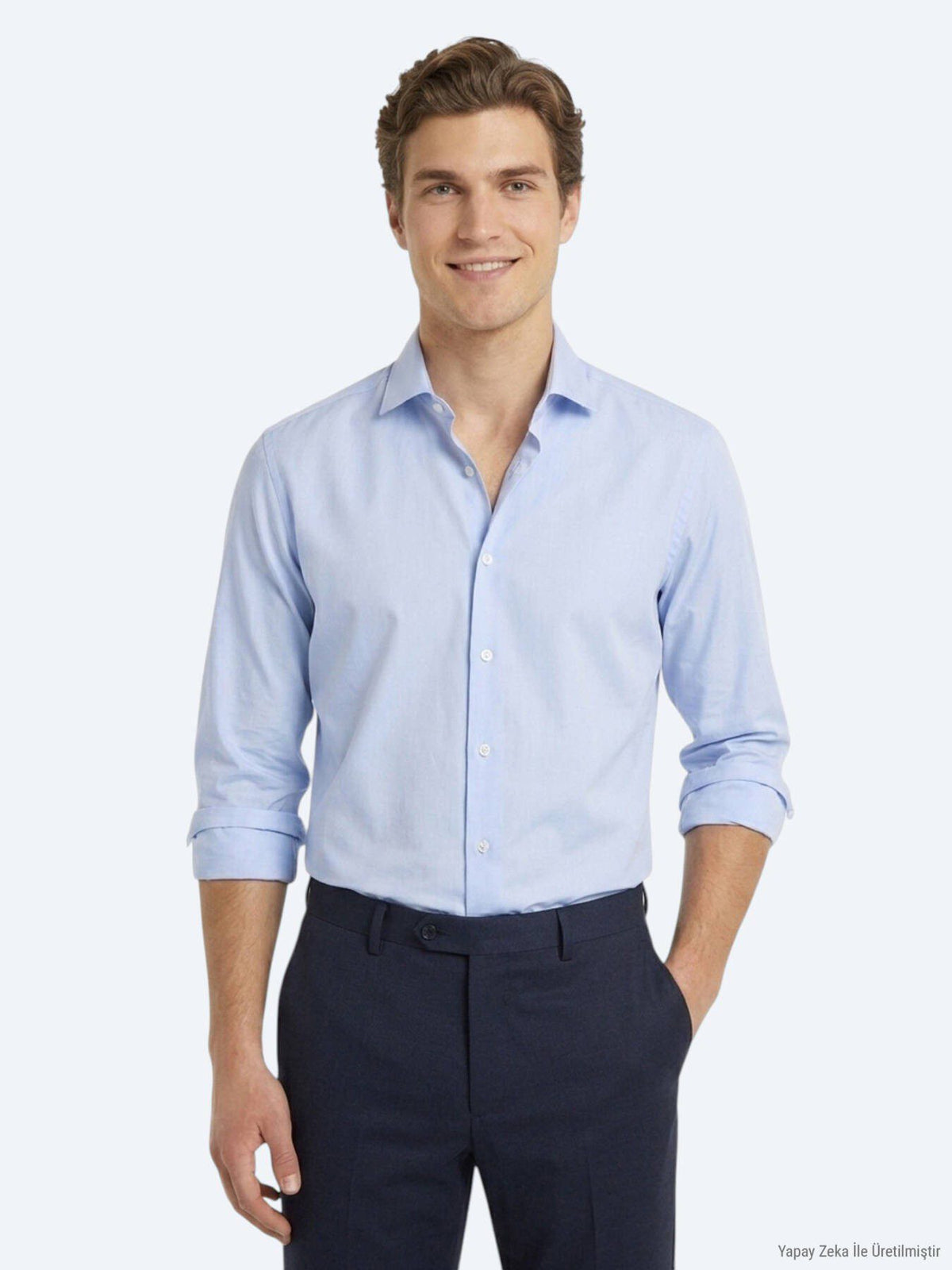 Blaues Klassisches Baumwollhemd Regular Fit