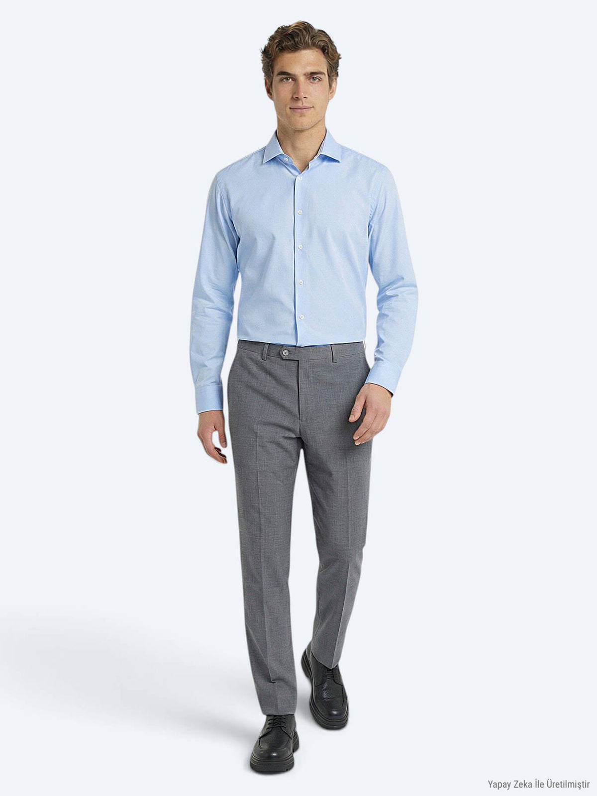 Blaues Klassisches Baumwollhemd Regular Fit