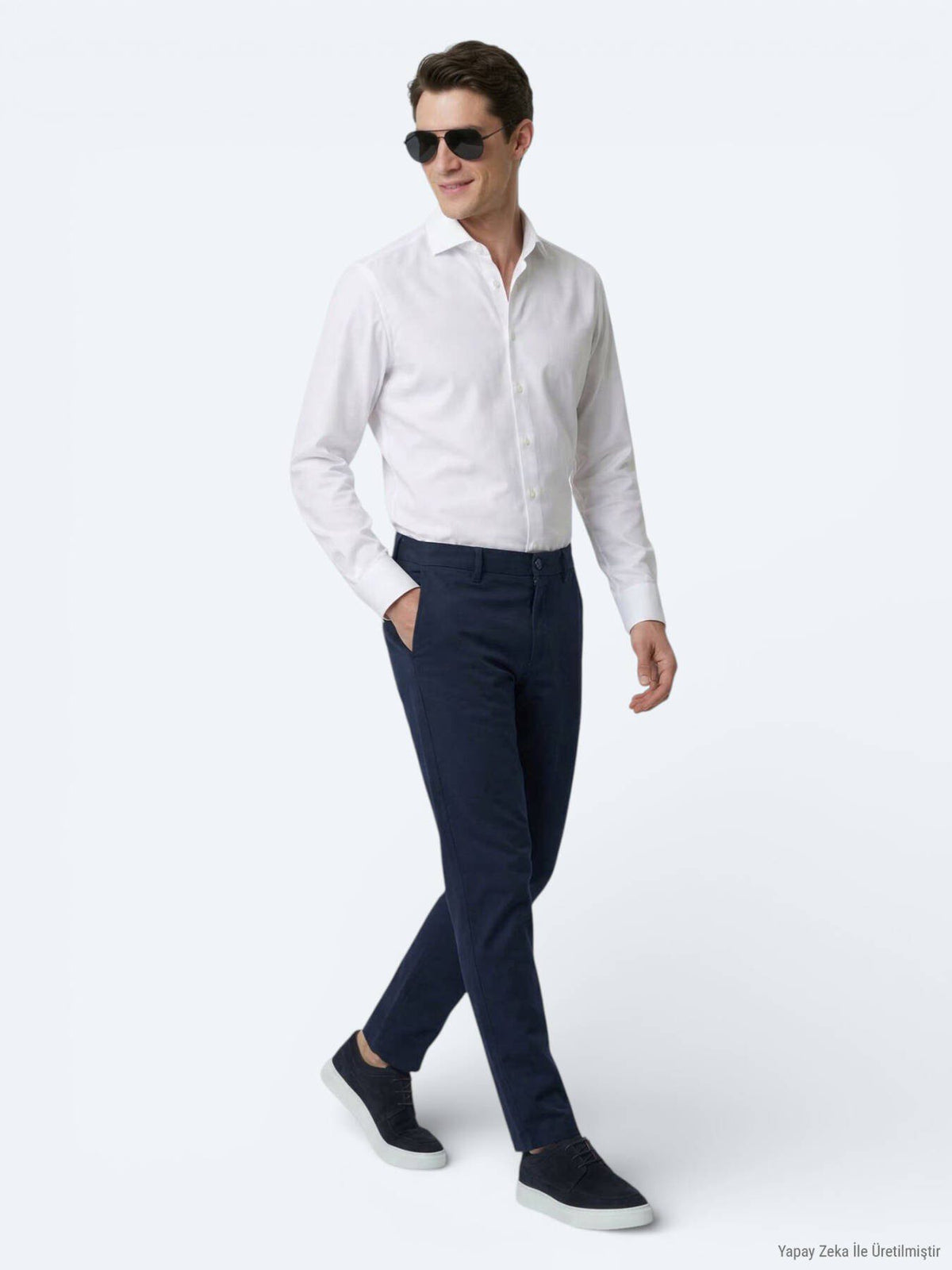 Weißes Klassisches Baumwollhemd Regular Fit