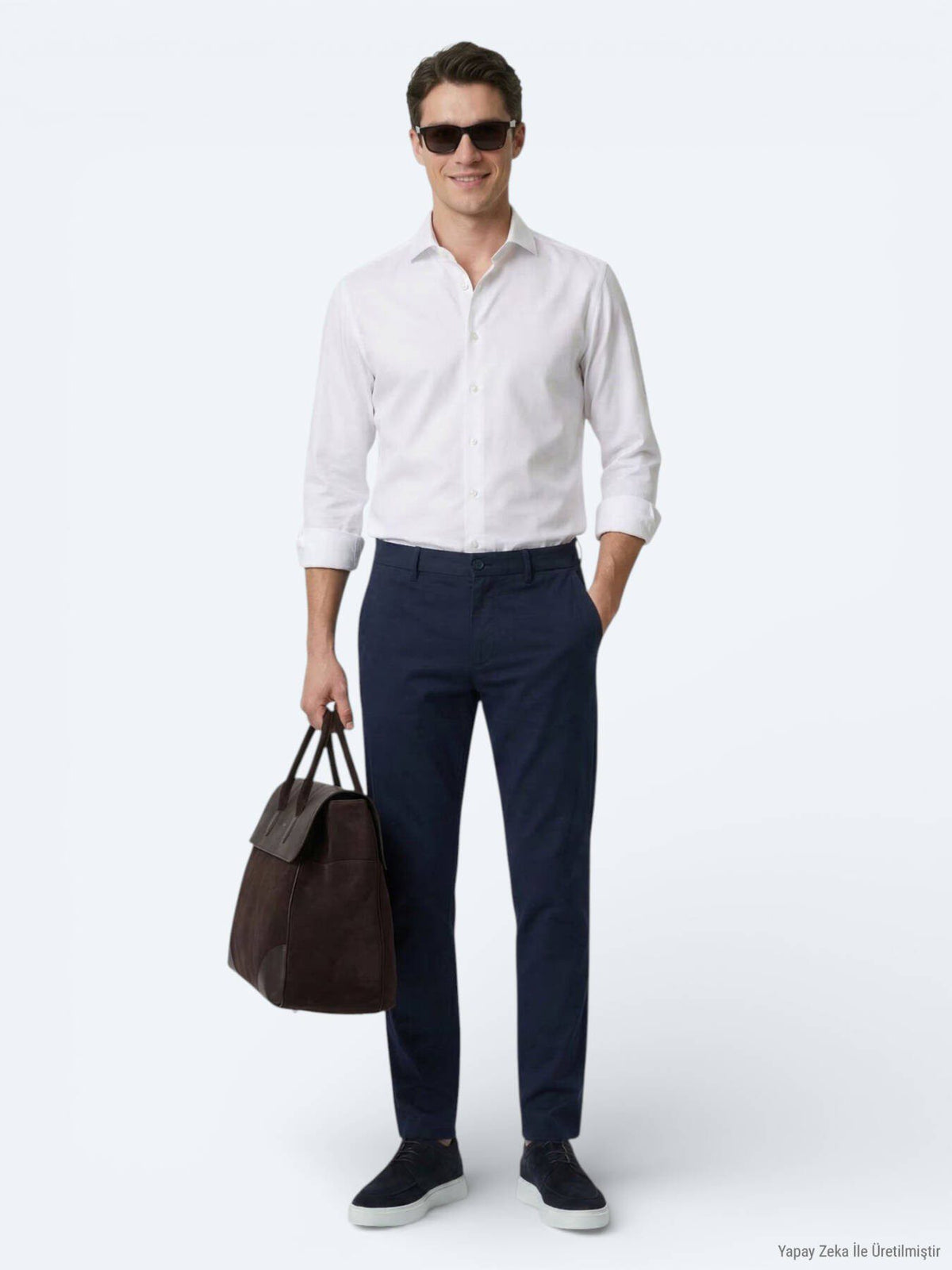 Weißes Klassisches Baumwollhemd Regular Fit