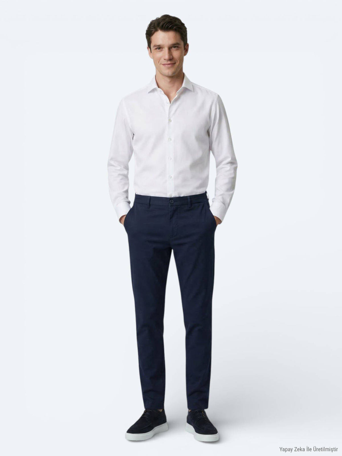 Weißes Klassisches Baumwollhemd Regular Fit