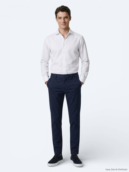 Weißes Klassisches Baumwollhemd Regular Fit