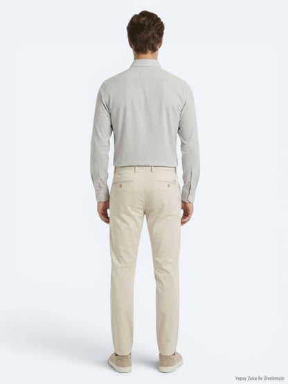 Beige Velours Jogginghose Casual Fit