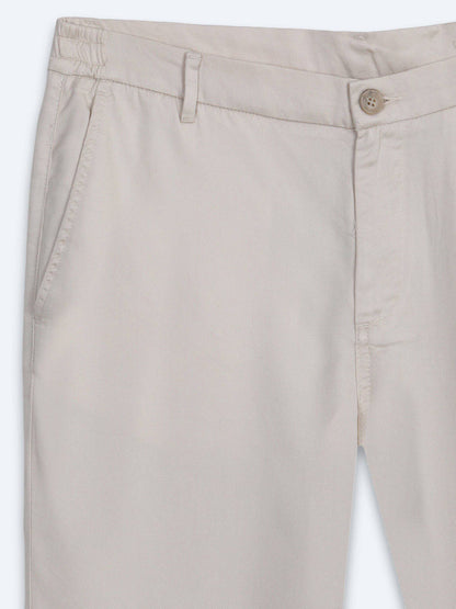 Beige Velours Jogginghose Casual Fit