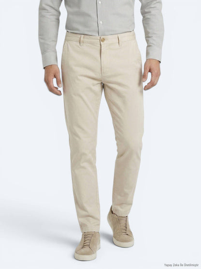Beige Velours Jogginghose Casual Fit