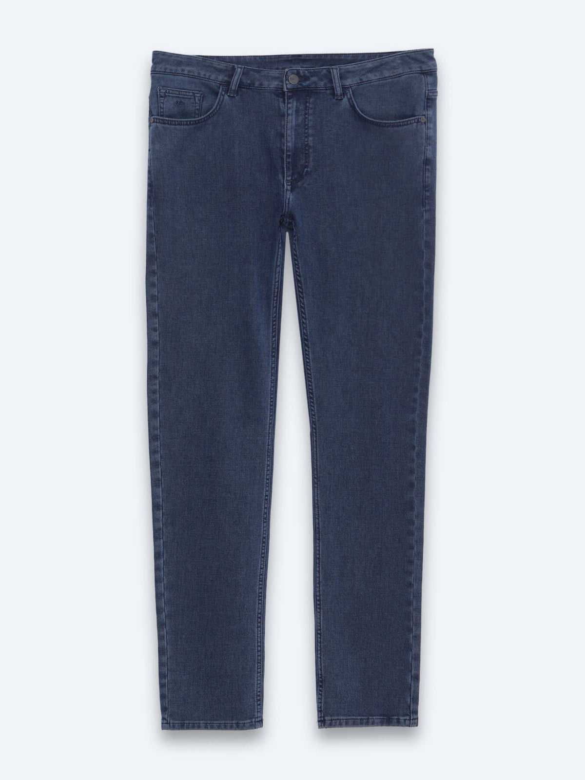 Marineblaue Velours Jeanshose, Slim Fit