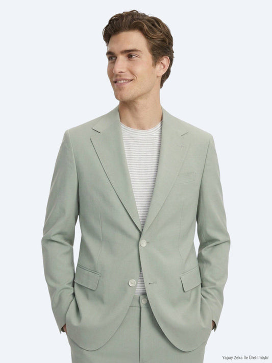 Khaki Moderner Anzug