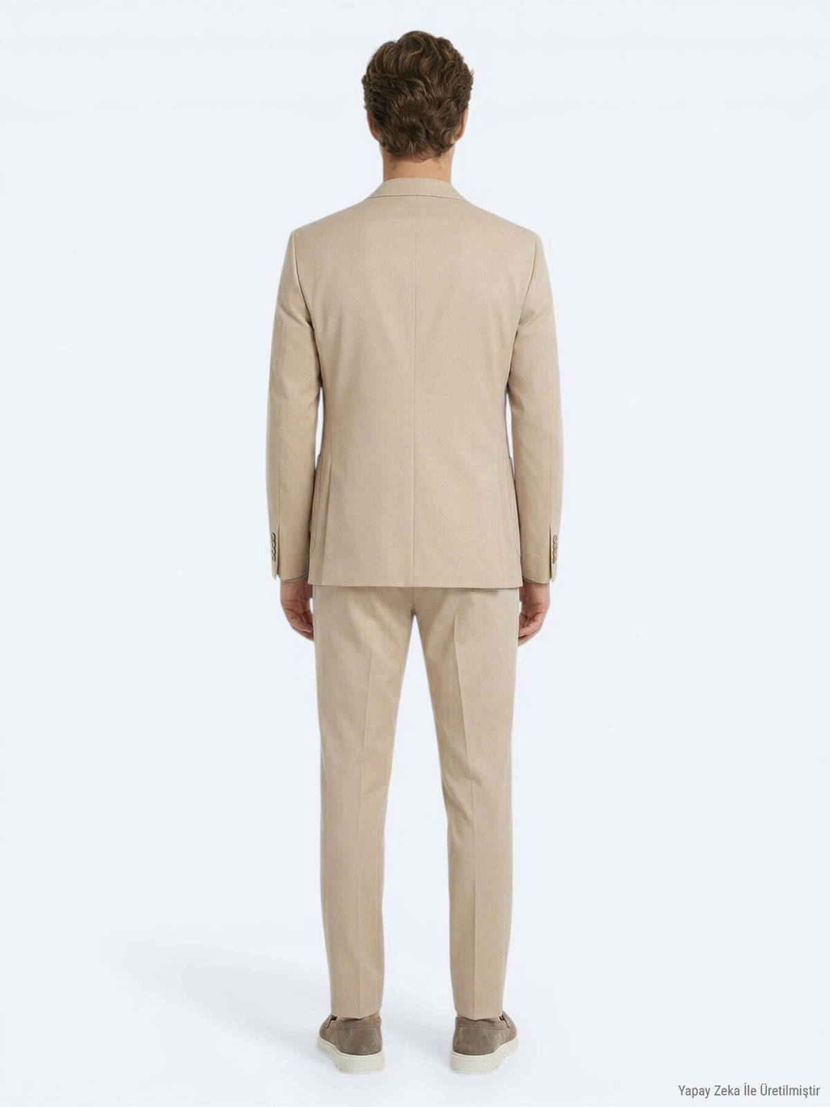 Beige Schlicht Moderner Anzug