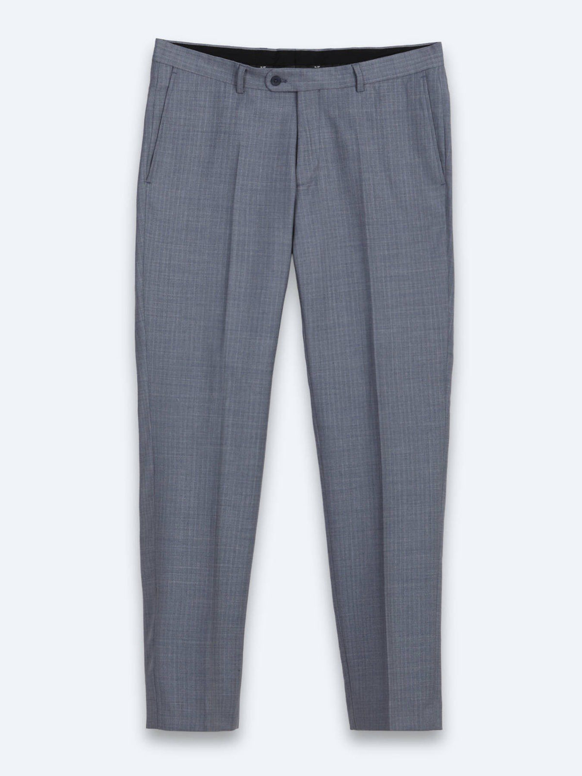 Blau Gestreifter Regular Fit Wollanzug