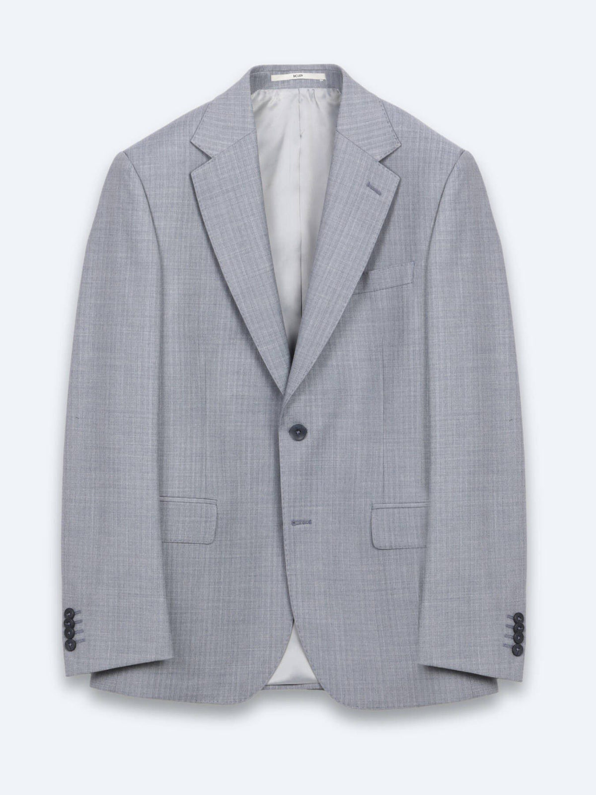 Blau Gestreifter Modern Fit Wollanzug