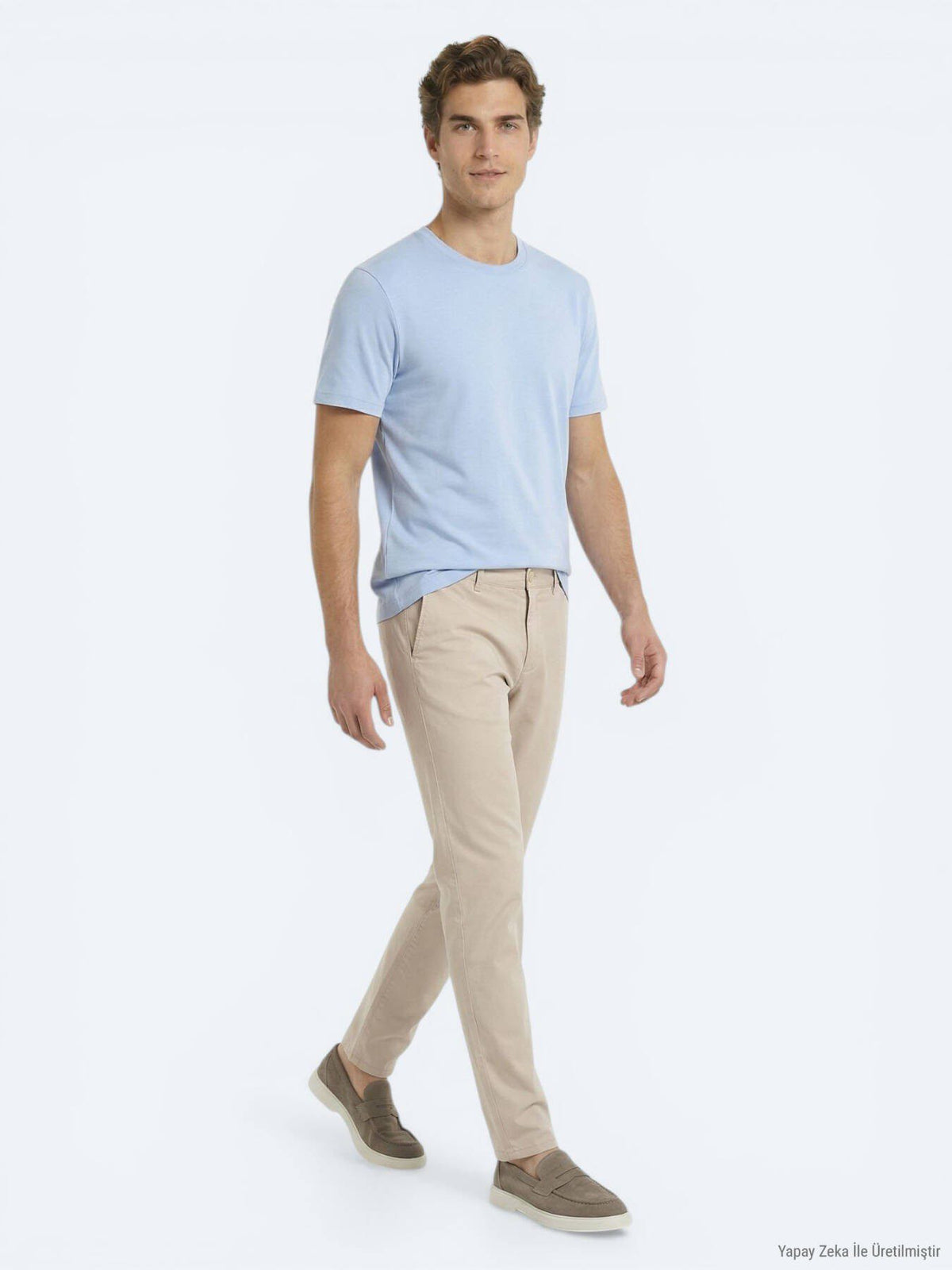 Hellblaues schlichtes T-Shirt