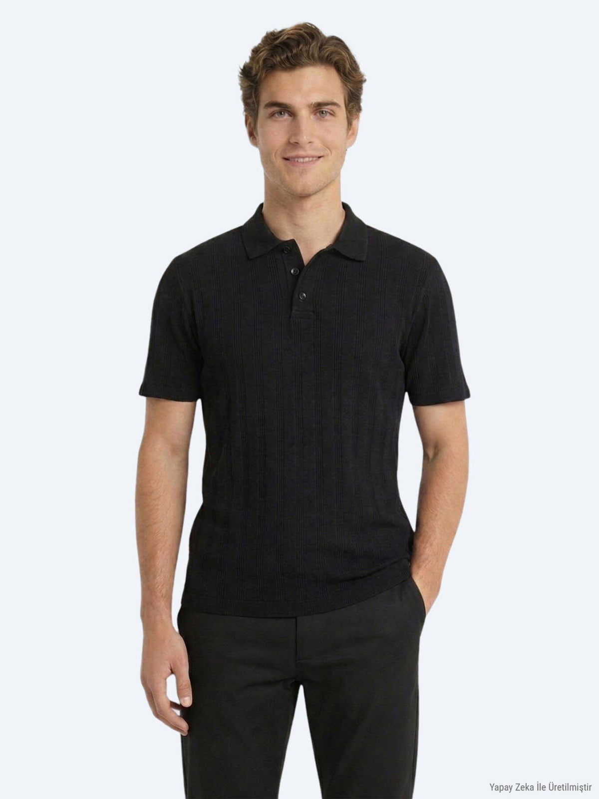 Schwarz Gestreiftes 100% Baumwoll T-Shirt