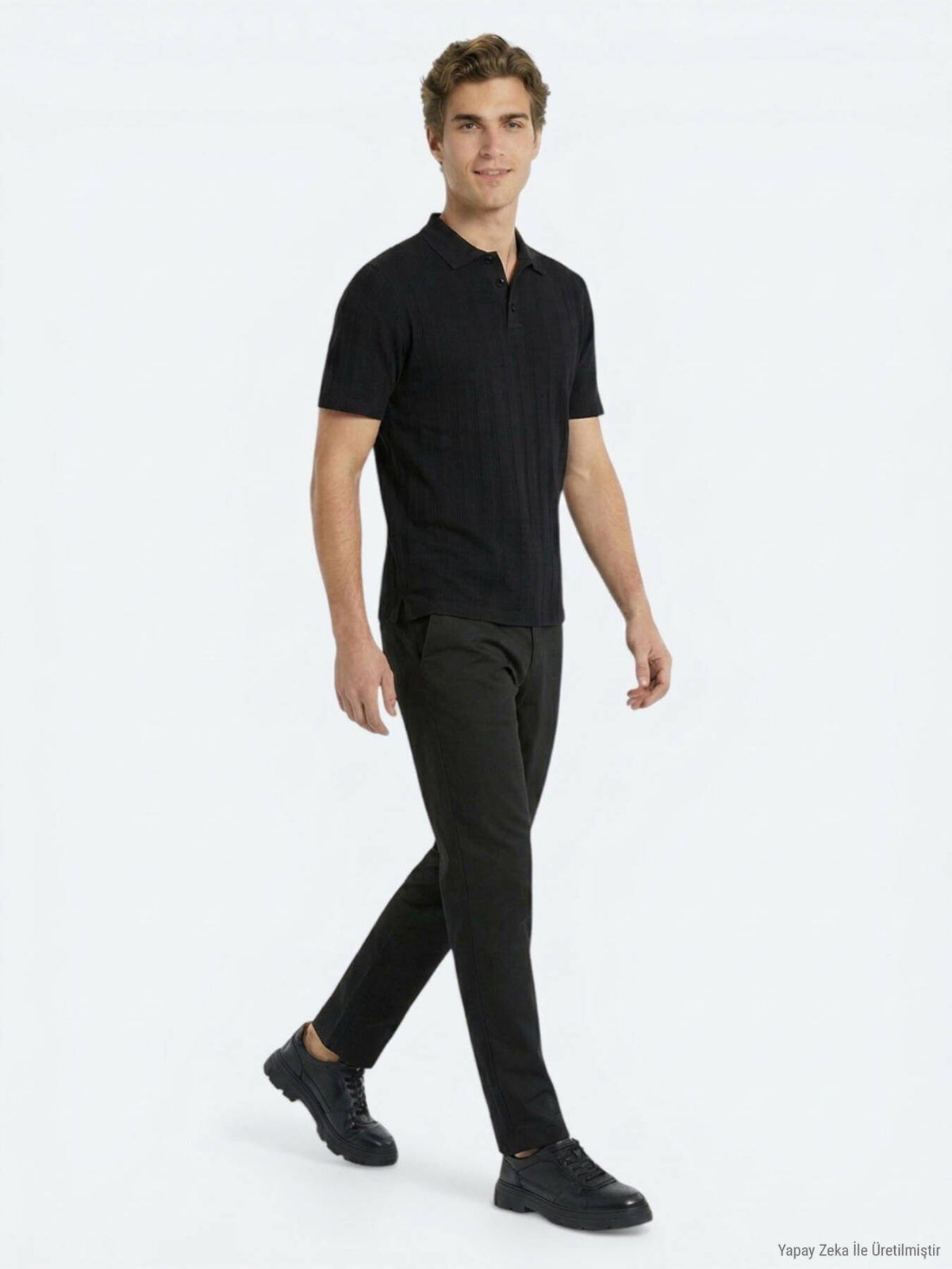 Schwarz Gestreiftes 100% Baumwoll T-Shirt
