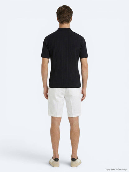 Marineblaues schlichtes 100% Baumwoll-T-Shirt