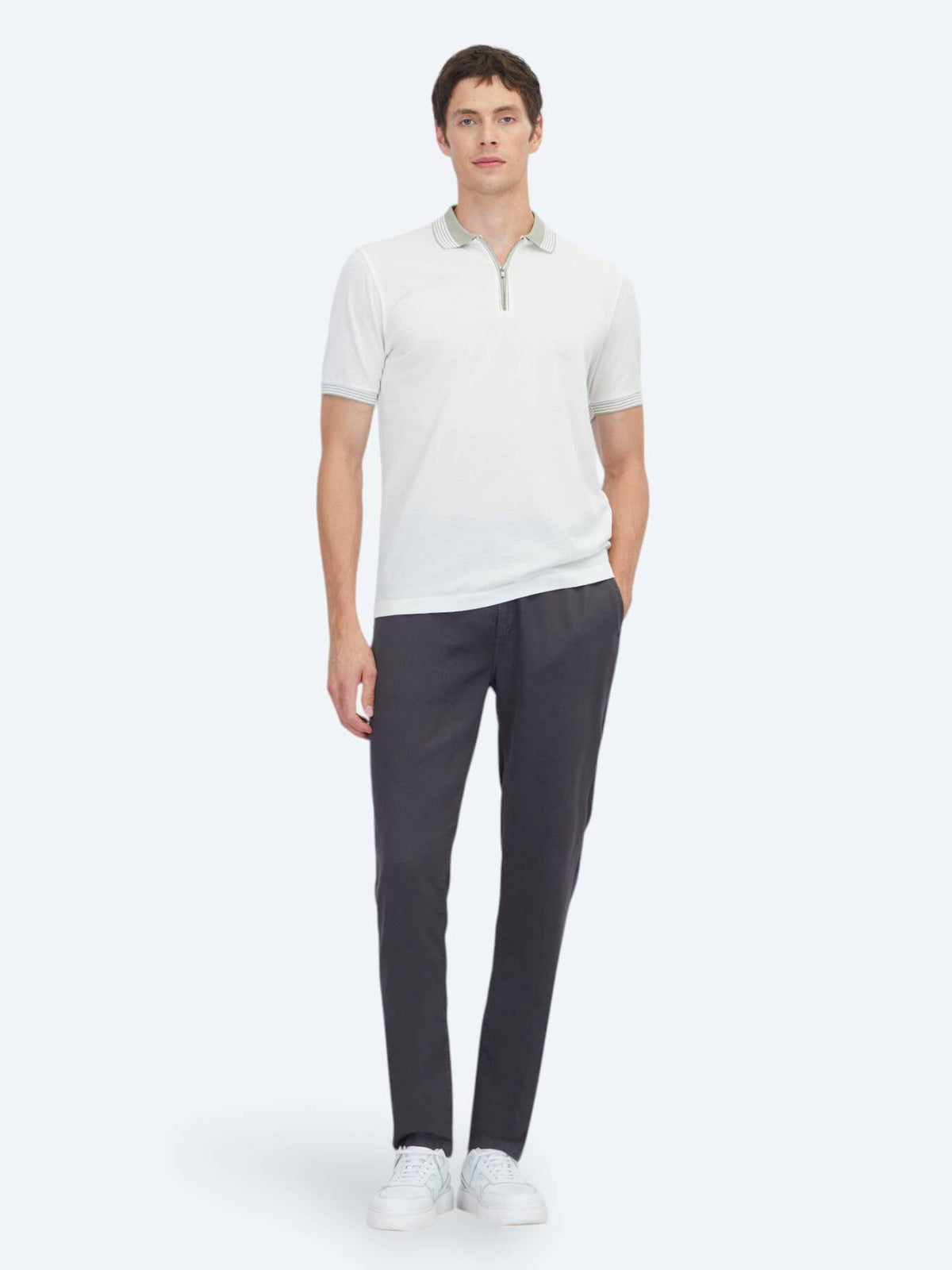 Ecru Unifarben 100% Baumwoll T-Shirt