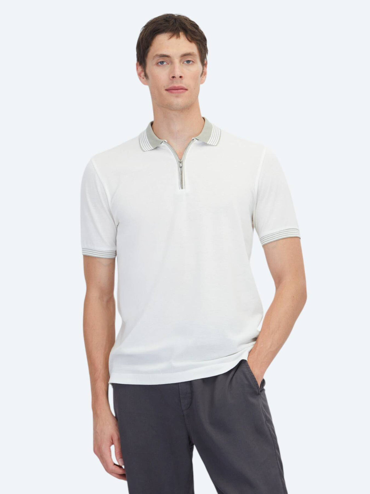 Ecru Unifarben 100% Baumwoll T-Shirt