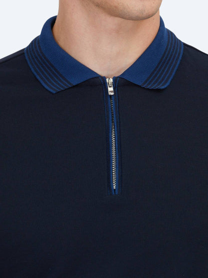 Navy Blau Unifarben 100% Baumwoll T-Shirt
