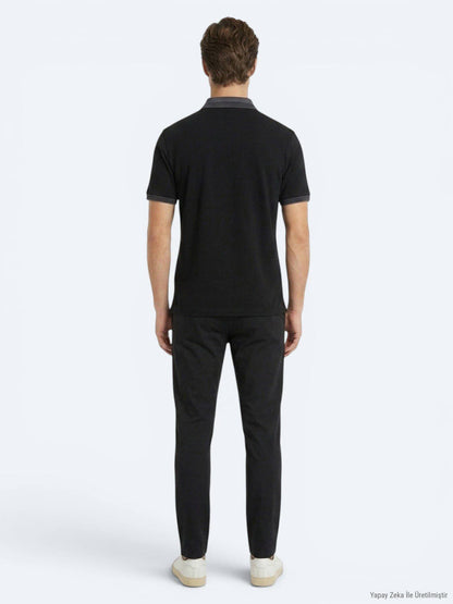 Schwarzes schlichtes 100% Baumwoll-T-Shirt