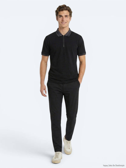 Schwarzes schlichtes 100% Baumwoll-T-Shirt