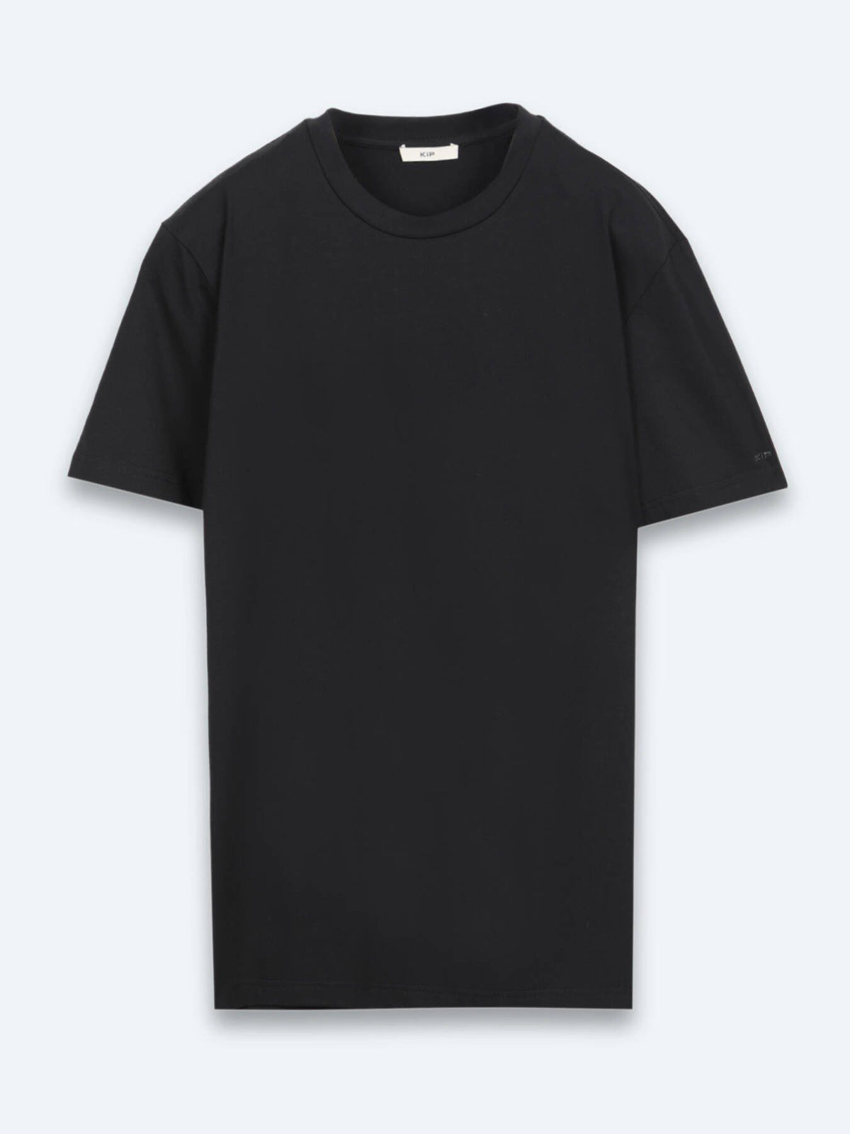 Schwarzes Baumwoll-Misch-T-Shirt