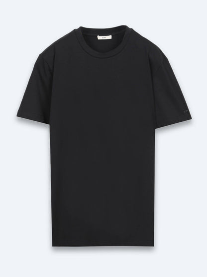 Schwarzes Baumwoll-Misch-T-Shirt