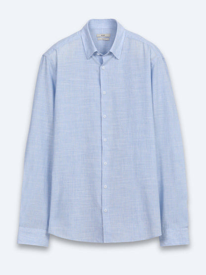 Blaues Regular Fit Casual Hemd aus Baumwolle